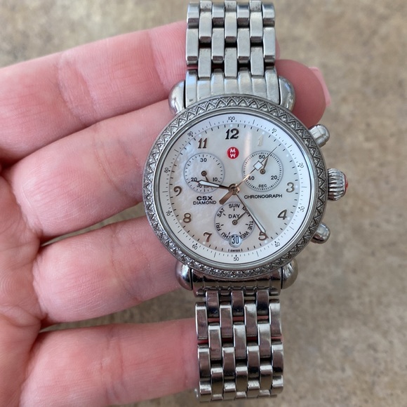 MICHELE CSX Chronograph Diamond Bezel Ladies Watch - MW03M01A1025 - Picture 2 of 16